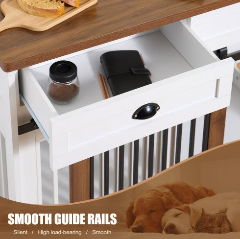 Deluxe Dual-Door Wooden Dog Crate
