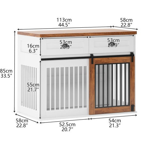 Deluxe Dual-Door Wooden Dog Crate