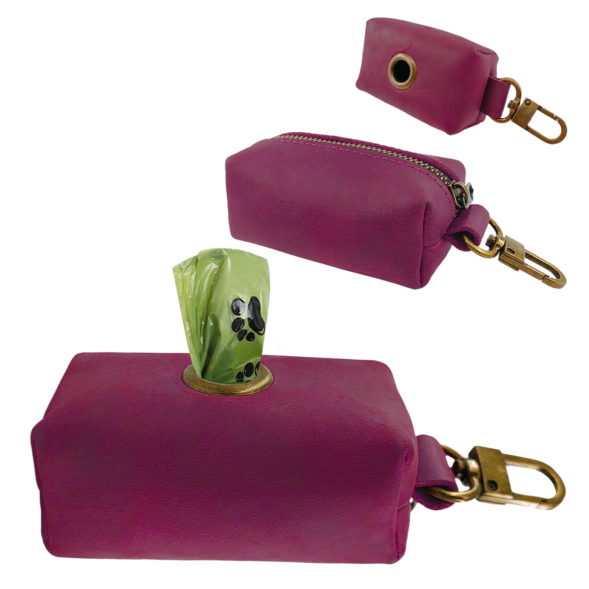 Vintage Leather Dog Bag Dispenser