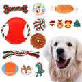Dog Toys Christmas Dog Gifts Set - Interactive Dog Toys Dog Stocking Stuffers Various Squeaky Balls Rubber Plush Rope Chew Toys for Small to Medium Dogs